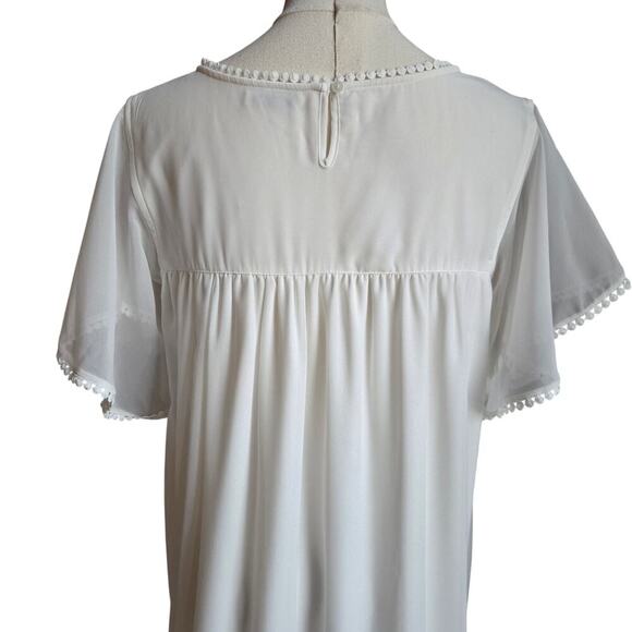 Mayoral Girls White Lace Embroidered Dress Size 14 Flutter Sleeve Sundress Boho - Picture 4 of 12